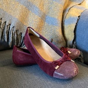 Vionic Minna Ballet Flat Burgundy Maroon